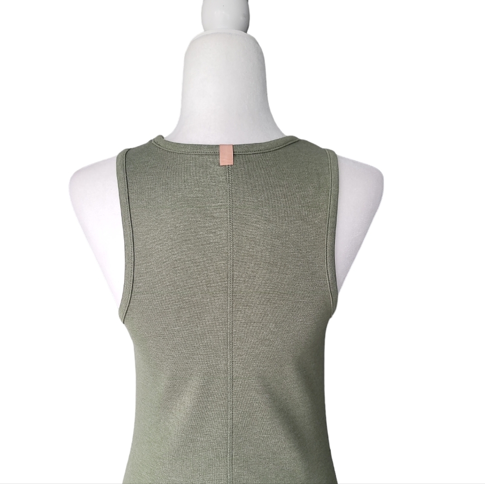 lunya NEW Restore Fitted Dress Size Medium Color Humble Green Heather - Picture 7 of 9